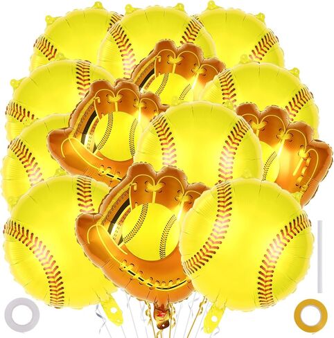 13 PCS Baseball Balloons ، 20 بوصة بيسبول قفاز البالونات مايلر ، والبالونات الحفلات ذات طابع البيسبول. in Saudi Arabia