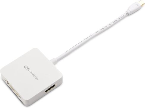 Cable Matters Mini DisplayPort to HDMI Adapter with DisplayPort and DVI 3-in-1 Adapter in White Thunderbolt and Thunderbolt 2 Port Compatible Supporting 4K Resolution via HDMI andDisplayPort in Saudi Arabia