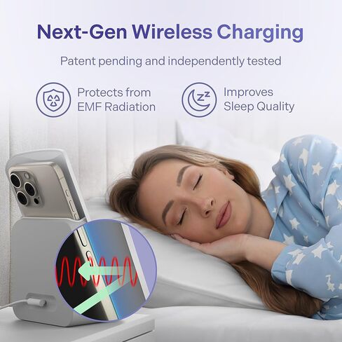 Elvy Fast Qi Wireless Charger for Cell Phones - Designed with EMF Management Technology for Enhanced Charging, Advanced Environmental Shielding, Lab Tested by Ordos Tech, 2023 (Snow White) in Saudi Arabia