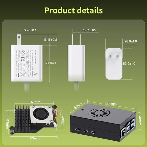 مجموعة iRasptek Basic Starter Kit لـ Raspberry Pi 5 4GB RAM - تتضمن لوحة 4GB، ومصدر طاقة 27W PD، وحافظة معدنية Pi5 ومبرد نشط in Kuwait