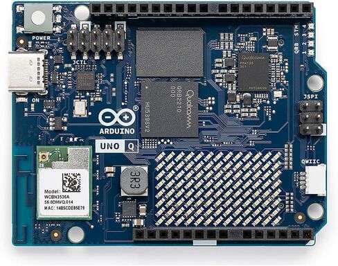 Arduino UNO Q 4 جيجابايت رام [ABX00173] - لوحة هجينة، معالج Qualcomm Dragonwing QRB2210 الدقيق (MPU) وSTM32U585 Microcontroller (MCU)، رؤية AI، صوت، IoT، Robotics، Linux Debian OS، Wi-Fi 5، USB-C in Saudi Arabia