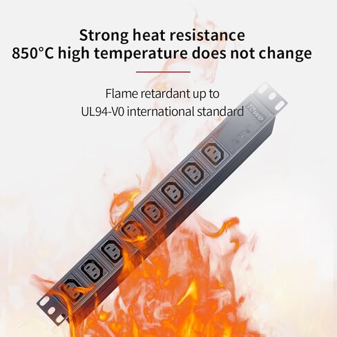 قطاع الطاقة، IEC C13 معدني 8 منافذ قابلة للتركيب، قطاع طاقة شديد التحمل مع قابس أمريكي 10 أقدام، 10 أمبير 2500 واط حامل خادم أفقي قابل للتركيب PDU/توزيع الطاقة في مركز البيانات in Saudi Arabia