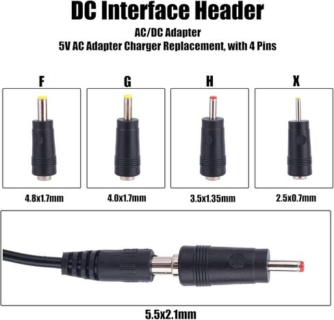 Replacement Power Cord Compatible with Victrola Record Player, for VSC-550BT Vintage 3-Speed 1.5m/5ft Cable DC 5V 1A Charger with Adapter 4 Tips in Saudi Arabia