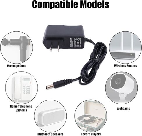 Replacement Power Cord Compatible with Victrola Record Player, for VSC-550BT Vintage 3-Speed 1.5m/5ft Cable DC 5V 1A Charger with Adapter 4 Tips in Saudi Arabia