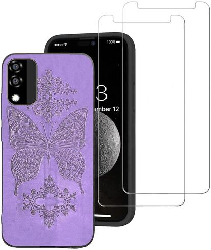 for BLU C5L Max Case Compatible for BLU C5L Max 2024 Phone Case Cover with 2 Pack Screen Protector,Flower Butterfly for Women Girls,Soft TPU Shockproof Full Body -Pink in Saudi Arabia
