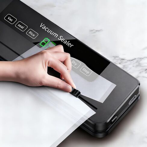 Multi-functional food vacuum sealing machine 75kpa, vacuum food preserver, vacuum sealer for food, kitchen gadgets,food preservation,powerful suction, 5 modes, built-in cutter, includes 30 vacuum bags in Saudi Arabia