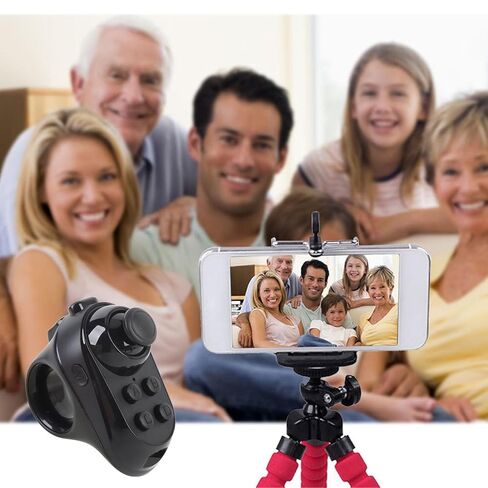 حلقة تحكم VR لاسلكية من PUSOKEI، لوحة ألعاب بلوتوث لنظارات الواقع الافتراضي والكمبيوتر اللوحي والهاتف، مع عصا تحكم لصفحة التصوير الفوتوغرافي للألعاب والتحكم في الصوت بالماوس in Kuwait