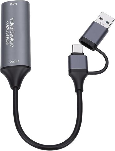 بطاقة التقاط فيديو VBESTLIFE 4K 60 هرتز، HDMI إلى USB C & A، التوصيل والتشغيل، بطاقة التقاط فيديو USB 3.0 لمؤتمر الألعاب المباشر in Saudi Arabia