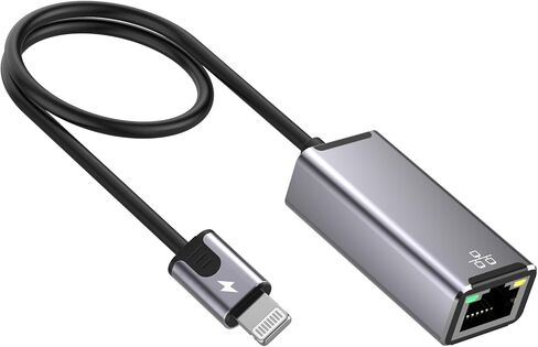 [Apple MFi Certified] 2 in 1 RJ45 Ethernet LAN Network Adapter with Charging Port, Lightning to E thernet Cable,1.6ft iPhone to RJ45 Ethernet Cord for iPhone iPad iPod Laptop,Supports 100Mbps in Kuwait