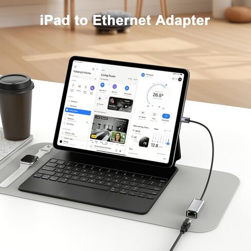 [Apple MFi Certified] 2 in 1 RJ45 Ethernet LAN Network Adapter with Charging Port, Lightning to E thernet Cable,1.6ft iPhone to RJ45 Ethernet Cord for iPhone iPad iPod Laptop,Supports 100Mbps in Kuwait