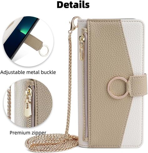 Asuwish Phone Case for Samsung Galaxy A71 5G Wallet Cover with Screen Protector and Mirror PU Leather Flip Cover Ring Credit Card Holder Crossbody Strap Stand Cell A 71 G5 71A S71 Women Girls White in Saudi Arabia