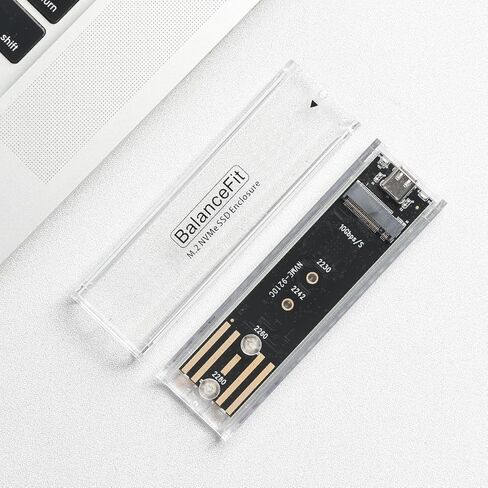 M.2 NVMe SSD Enclosure Transparent, Tool Free Hard Drive case, USB 3.1 Gen 2 10Gbps Transparent Enclosure Adapter for M.2 Pcle SSD Size 2230 2242 2260 2280 in Saudi Arabia