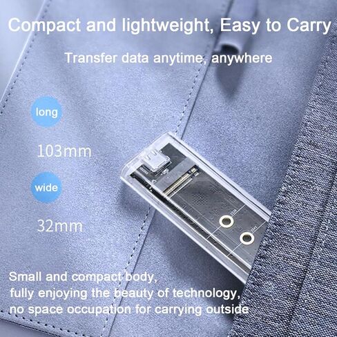 M.2 NVMe SSD Enclosure Transparent, Tool Free Hard Drive case, USB 3.1 Gen 2 10Gbps Transparent Enclosure Adapter for M.2 Pcle SSD Size 2230 2242 2260 2280 in Saudi Arabia
