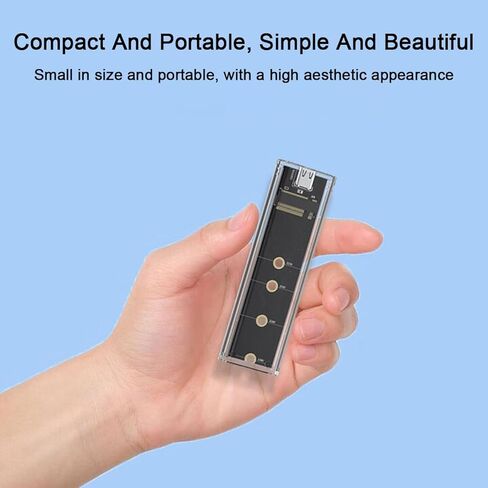 M.2 NVMe SSD Enclosure Transparent, Tool Free Hard Drive case, USB 3.1 Gen 2 10Gbps Transparent Enclosure Adapter for M.2 Pcle SSD Size 2230 2242 2260 2280 in Saudi Arabia