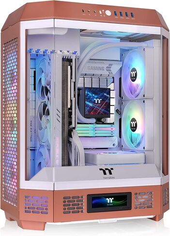 Thermaltake Tower 600 Mid Tower; 2x140mm CT Fans Included; 420mm Radiator Support; 400mm GPU Clearance; Hidden Connector Support; Rotatable PCIe Slots; Mocha Mousse; CA-1Z1-00MUWN-00 in Saudi Arabia
