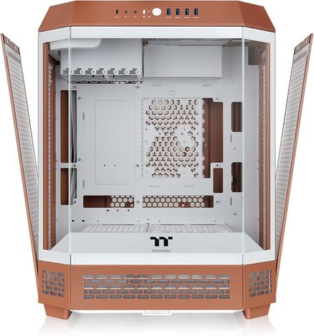 Thermaltake Tower 600 Mid Tower; 2x140mm CT Fans Included; 420mm Radiator Support; 400mm GPU Clearance; Hidden Connector Support; Rotatable PCIe Slots; Mocha Mousse; CA-1Z1-00MUWN-00 in Saudi Arabia