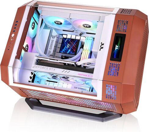 Thermaltake Tower 600 Mid Tower; 2x140mm CT Fans Included; 420mm Radiator Support; 400mm GPU Clearance; Hidden Connector Support; Rotatable PCIe Slots; Mocha Mousse; CA-1Z1-00MUWN-00 in Saudi Arabia