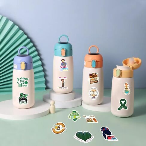 120Pcs Scout Girl Stickers, Outdoor Camping Scout Cookie Dealer Vinyl Waterproof Stickers for Water Bottle, Skateboard, Laptop, Phone, Journaling, Scrapbooking Decal in Saudi Arabia