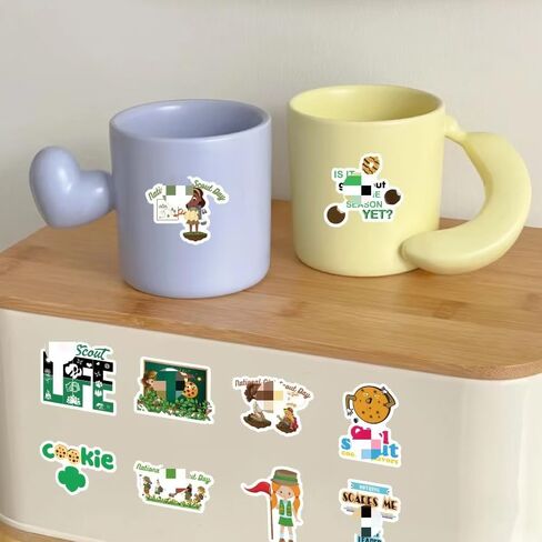 120Pcs Scout Girl Stickers, Outdoor Camping Scout Cookie Dealer Vinyl Waterproof Stickers for Water Bottle, Skateboard, Laptop, Phone, Journaling, Scrapbooking Decal in Saudi Arabia