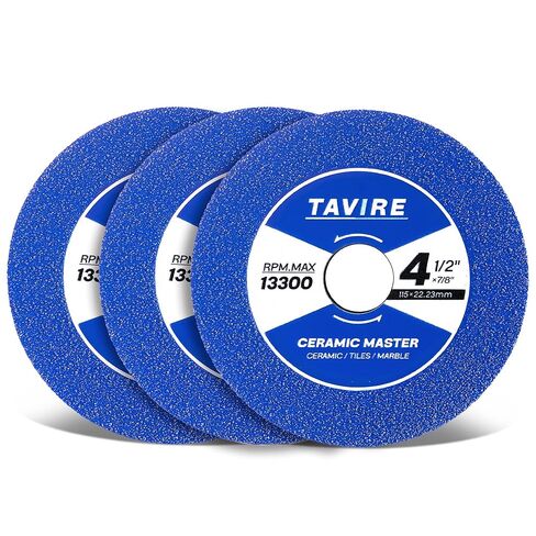 3 Pack 4-1/2 Inch Diamond Saw Blade for Angle Grinder, 7/8" Arbor Tile Cutter Blade for Cutting Porcelain/Tile/Ceramic/Granite/Marble/Brick, Wet/Dry Cutting Disc with Adapters 5/8" & 4/5" in Saudi Arabia