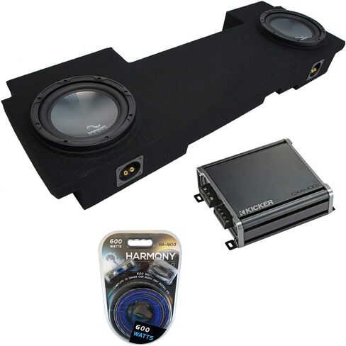 Harmony Audio HA-R124 متوافق مع Chevy Trailblazer 2002-2009 Rhythm Series 12 بوصة فرعية، HA-AK8 8 قياس 900 واط طقم تثبيت مكبر للصوت و1X12-BLAZER صندوق فرعي واحد in Kuwait