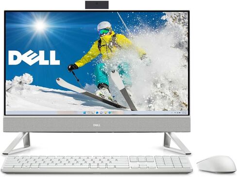 كمبيوتر مكتبي الكل في واحد من Dell، شاشة FHD مقاس 24 بوصة بإضاءة زرقاء منخفضة، تصميم فائق الهدوء، الجيل الرابع عشر من الجيل السادس Intel Core 3-100U، ذاكرة DDR5 سعة 16 جيجابايت، محرك أقراص PCIe SSD سعة 512 جيجابايت، لوحة مفاتيح وماوس لاسلكي أبيض، Windows  in Kuwait