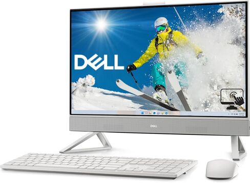 كمبيوتر مكتبي الكل في واحد من Dell، شاشة FHD مقاس 24 بوصة بإضاءة زرقاء منخفضة، تصميم فائق الهدوء، الجيل الرابع عشر من الجيل السادس Intel Core 3-100U، ذاكرة DDR5 سعة 16 جيجابايت، محرك أقراص PCIe SSD سعة 512 جيجابايت، لوحة مفاتيح وماوس لاسلكي أبيض، Windows  in Kuwait