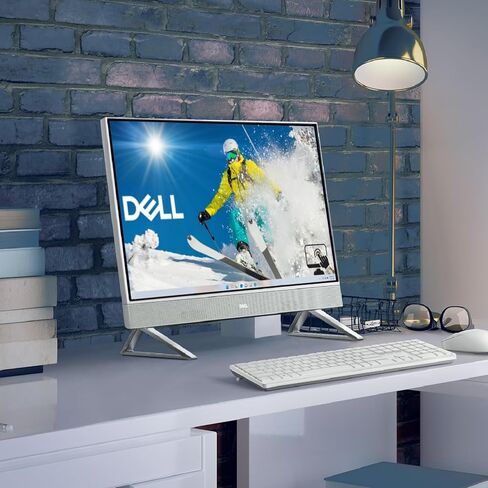 كمبيوتر مكتبي الكل في واحد من Dell، شاشة FHD مقاس 24 بوصة بإضاءة زرقاء منخفضة، تصميم فائق الهدوء، الجيل الرابع عشر من الجيل السادس Intel Core 3-100U، ذاكرة DDR5 سعة 16 جيجابايت، محرك أقراص PCIe SSD سعة 512 جيجابايت، لوحة مفاتيح وماوس لاسلكي أبيض، Windows  in Kuwait
