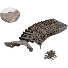 30-Pcs Antique Style Bronze Corners - Decorative Protectors for Jewelry Box, Furniture & DIY Projects in Kuwait