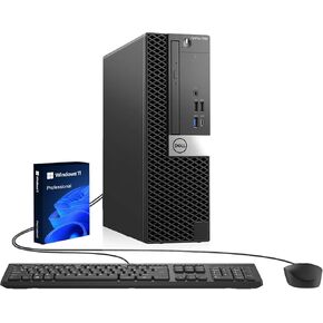 كمبيوتر مكتبي Dell Optiplex 7060 صغير الحجم، Intel Core i5-8500 (6 النواة)، 8 جيجابايت DDR4، 256 جيجابايت SSD، لوحة مفاتيح وماوس، منافذ DisplayPorts، HDMI، VGA، Windows 11 Pro (متجدد) in Kuwait