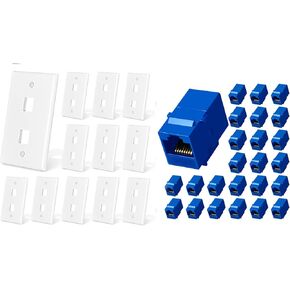 وصلة Cat6 Ethernet 25 حزمة مع لوحة حائط RJ45 2 منفذ 12 حزمة لكابل Cat6 Cat5e Cat5 in Kuwait
