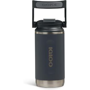 كوب IGLOO 12 قارورة حرارية - زجاجة شرب من الفولاذ المقاوم للصدأ 350 مل، أنثراسايت، مانعة للتسرب، مشروبات كربونية، آمنة للاستخدام في غسالة الأطباق، خالية من البيسفينول A، مثالية للترفيه والترفيه والرياضة والخارجية والتخييم in Kuwait