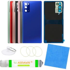 ASDAWN Galaxy Note 20 Replacement Back Glass Cover with Installation Manual +Pre-Installed Camera Lens +All The Adhesive +Tools for Samsung Galaxy Note 20 SM-N980 SM-N981 All Carriers (Mystic Blue) in Kuwait