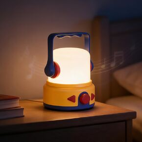 Kids Night Light with Bluetooth Speaker & Story Player, 4 in 1 Rechargeable Sound Machine with Timer, Soft Glow Bedside Lantern with Patented Pull Handle for Bedtime, Travel & Camping in Saudi Arabia