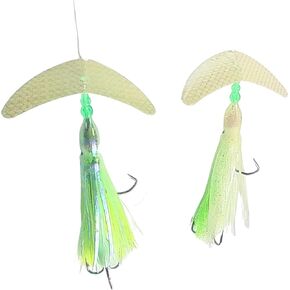 ملعقة بديلة من Great Lakes Glow Smile Blade®، سمك السلمون المرقط، Trolling Fly Hoochie Spoon، عبوتين in Kuwait