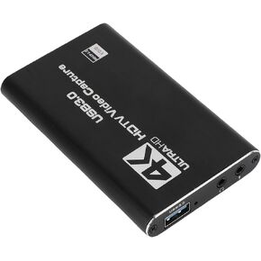 بطاقة التقاط فيديو Zunate 4K مع حلقة خارجية، محول HDMI إلى USB C 3.0 للبث - مسجل 1080P 60FPS للكمبيوتر الشخصي، جهاز صوت من الألومنيوم منخفض الكمون مع مدخل ميكروفون in Kuwait