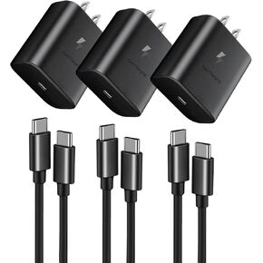 كتلة شاحن USB C بقدرة 45 واط، ومحول شحن سريع للغاية من النوع C، وشاحن حائط USB لأجهزة Samsung S22/22 +/S21/S20، والمزيد. (أسود) (609) in Kuwait