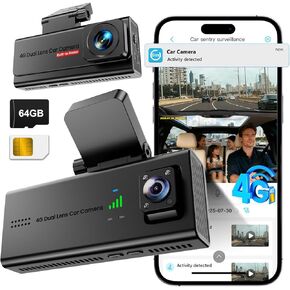 كاميرا Dash Cam، كاميرا أمامية وكابينة Veralyxa 4G LTE للسيارة مع بطاقة SIM، وبطاقة SD سعة 64 جيجابايت، وتنبيهات فيديو للعرض المباشر عن بعد والأحداث، وعرض 170 درجة، ووضع ركن السيارة على مدار الساعة طوال أيام الأسبوع، وكشف حركة الرادار، والتحدث في اتجاهين in Kuwait