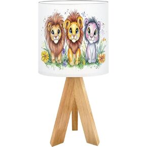 لطيف الأطفال السرير مكتب الجدول مصباح الألوان المائية الغابة الحيوان الأسد القرد الزرافة حمار وحشي الأسد شبل الأطفال منضدة مصباح، ترايبود أضواء ليلية صغيرة الكتان لغرفة الحضانة غرفة نوم ديكور النوم in Kuwait
