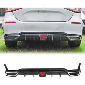 FREEMOTOR802 ناشر خلفي مع مآزر جانبية وإضاءة فرامل LED، يناسب 2022-2024 Honda Civic Sport LX EX-L Hatchback، أسود غير لامع PP 3 قطع مصد خلفي صب شفة سفلية مقسم سبويلر Canards Guard in Saudi Arabia