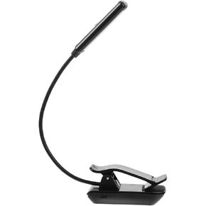 Ciieeo Rechargeable LED Reading Lamp Piano Stand Clip Light for Sheet Music, Multi-Function Bedside Music Score Lamp with Adjustable Brightness, USB Charging, Black in Kuwait
