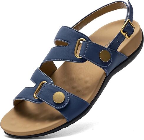 Littleplum Orthopedic Sandals for Women Arch Support Comfortable Flat Adjuatable Sandals for Walking Summer Beach in Saudi Arabia