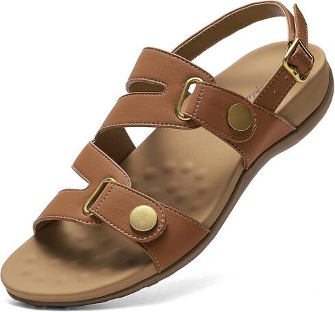 Littleplum Orthopedic Sandals for Women Arch Support Comfortable Flat Adjuatable Sandals for Walking Summer Beach in Saudi Arabia