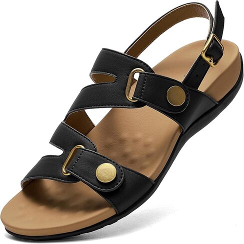Littleplum Orthopedic Sandals for Women Arch Support Comfortable Flat Adjuatable Sandals for Walking Summer Beach in Saudi Arabia
