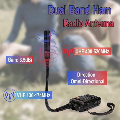 Gooseneck CS Tactical Antenna VHF UHF 136-174Mhz 400-520Mhz SMA Female Antenna for Wouxun KG-659 KG-669 KG-679 KG-689 Baofeng BF-F8HP UV-5R UV-82 BF-888S HYT TC-268 TC-268S in Kuwait