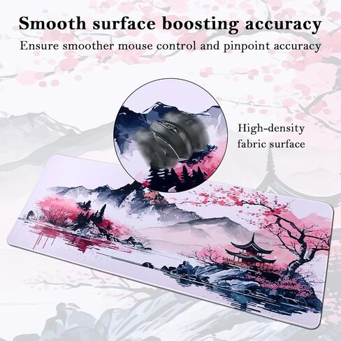 لوحة ماوس غير قابلة للانزلاق، قاعدة ماوس ممتدة 80 × 30 سم، لوحة ماوس للألعاب مقاومة للماء، قاعدة ماوس مع قاعدة مطاطية، وسادات ماوس للكمبيوتر المحمول للمكتب والمنزل (01- لوحة ماوس بلوم) in Kuwait