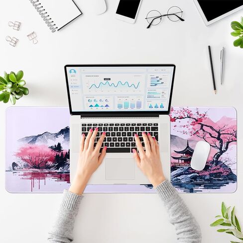 لوحة ماوس غير قابلة للانزلاق، قاعدة ماوس ممتدة 80 × 30 سم، لوحة ماوس للألعاب مقاومة للماء، قاعدة ماوس مع قاعدة مطاطية، وسادات ماوس للكمبيوتر المحمول للمكتب والمنزل (01- لوحة ماوس بلوم) in Kuwait