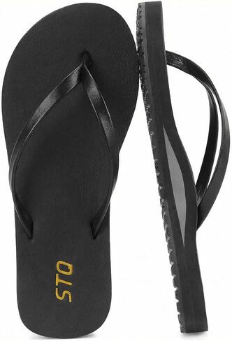 STQ Orthopedic Flip Flops for Women | Arch Support Plantar Fasciitis Relief Slim Summer Beach Thong Sandals Leather Orthotic Flip-Flop Yoga Mat Sole Lightweight Comfortable Walking Non Slip in Saudi Arabia