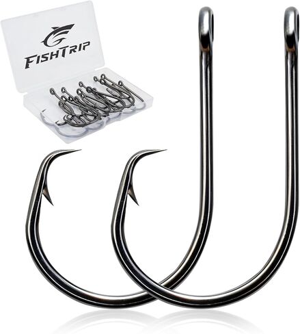 50/100pcs Fishing Circle Hooks, 3X Strong in-Line Sharp Barbed High Carbon Steel Fishing Catfish Octopus Hooks for Freshwater Saltwater in Saudi Arabia