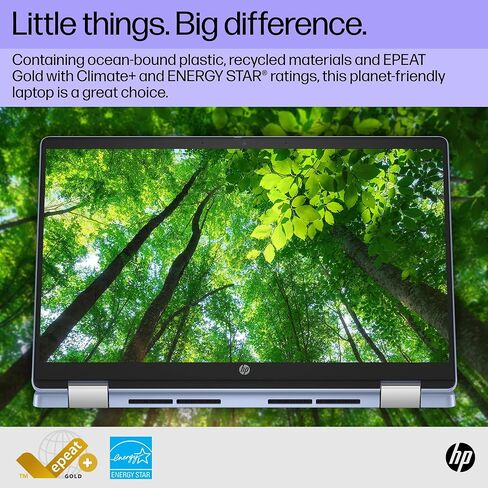 HP Chromebook x360 Laptop 2in1-14inch Touch Tablet Stylus Pen - 8GB RAM - 256GB SSD - شاشة FHD - Intel Core i3 N305 Beat i3-1115G4 - لوحة مفاتيح بإضاءة خلفية - USB C -School Kids - 2024 in Kuwait
